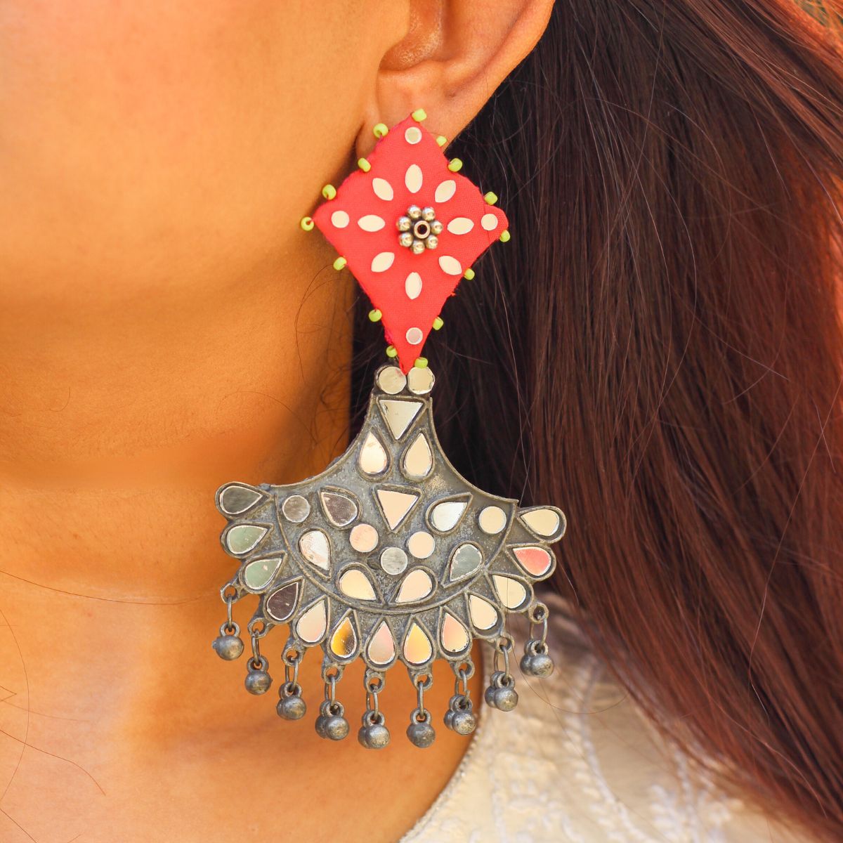 Coral Haze Statement Earrings